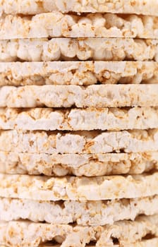 Background of corn crackers. Texture. Whole background.