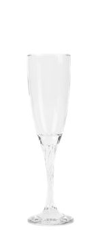 empty champagne glass isolated on a black backgrund