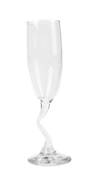 empty champagne glass isolated on a black backgrund