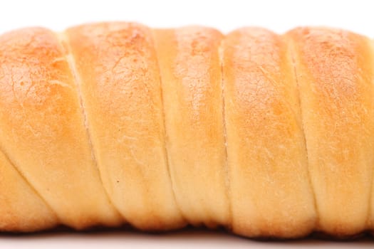 Background of sausage bun. Close up. Macro.