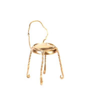 Golden chair from muzzle. Isolated on a white background.