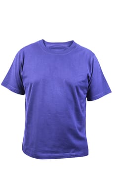 Blue T-shirt. Front. Isolated on a white background.