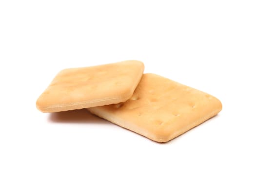 Saltine soda cracker isolated on white background