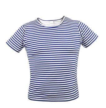 Striped vest T-shirt. Front. Isolated on a white background.