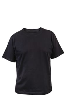 Black T-shirt. Front. Isolated on a white background.