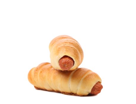 Sausage rolls isolated on a white background