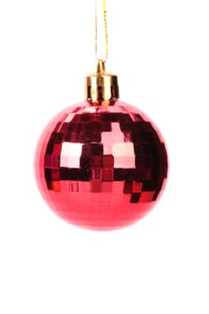 Red christmas ball. Isolated on a white background.