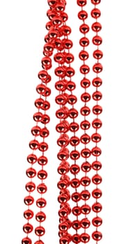 Red beads isolated on a white background.