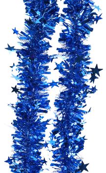 Tinsel. Christmas decoration on a white background.