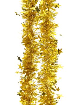 Tinsel. Christmas decoration on a white background.