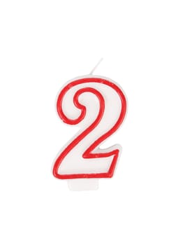 Candle in the form of two figures. White background.