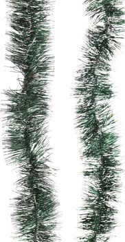 Tinsel. Christmas decoration on a white background.