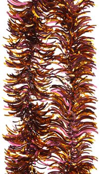 Tinsel. Christmas decoration on a white background.