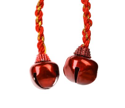 Christmas red bells isolated on a white background