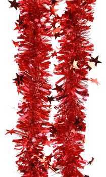 Tinsel. Christmas decoration on a white background.