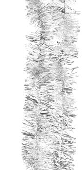 Tinsel. Christmas decoration on a white background.