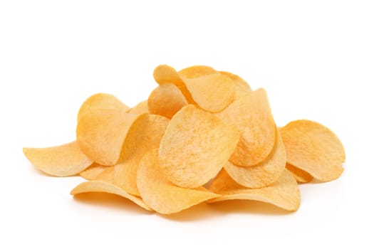 Potato chips. Isolated on a white background.