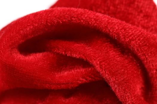 Close up of fragment clothes Santa Claus. Whole background.