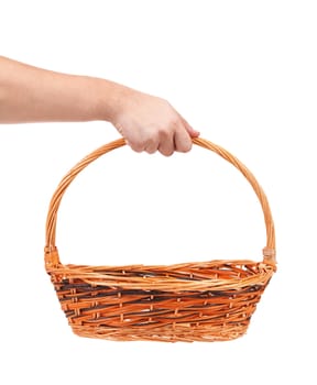 vintage weave wicker basket isolated on a white background