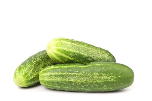 Fresh cucumbers. Isolated on a white background.