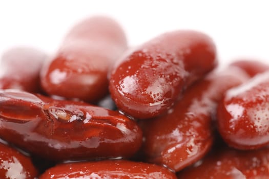 Background of kidney beans. Macro. White background.