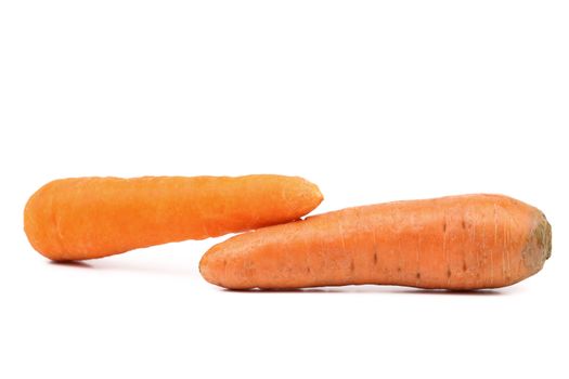 Carrot tubers isolated on a white background