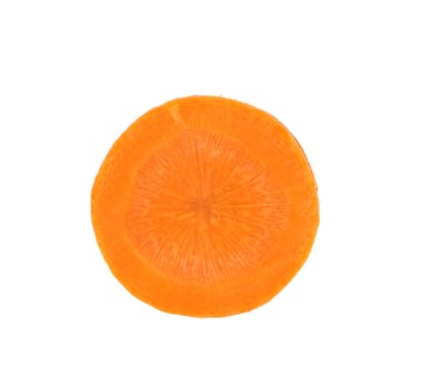 Carrot slice. Isolated on a white background.
