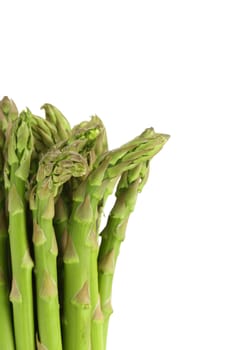 Fresh green asparagus bunch isolated on a white background
