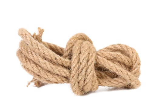Natural rope. Isolated on a white background.