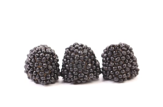 Blackberry fruit jelly black. Isolated on a white background.