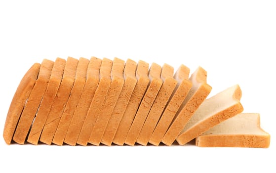 sliced white bread on a white background
