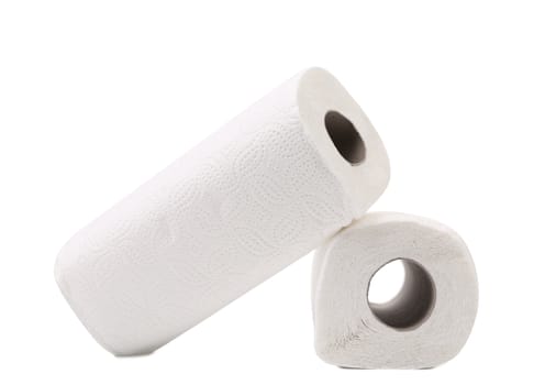 Roller towels isolated on a white background