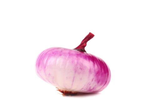 Red onion isolated on a white background.