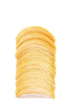 Stack of Potato Chips Isolated on a White Background