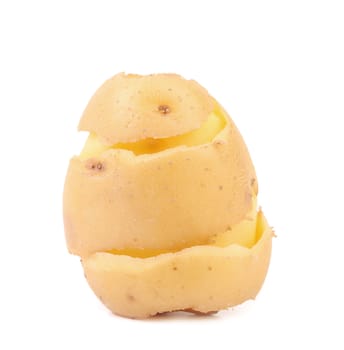 peeled potato isolated on a white background