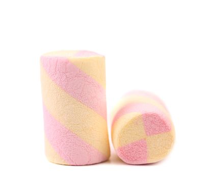 Colorful marshmallows. Isolated on a white background.