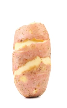 peeled potato isolated on a white background