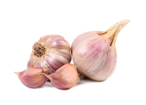 Garlic and clove isolated on a white background