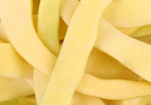 Background of string beans. Close up. Whole background.