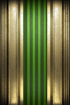 gold on green background