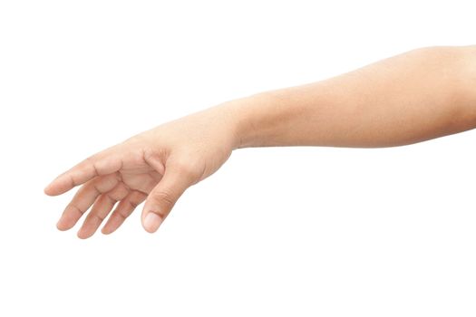 Hand of a man isolated on white