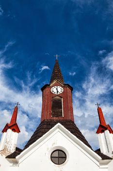 Typical wooden church in Czech small village