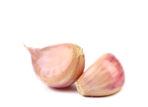 Cloves of garlic. Isolated on a white background.