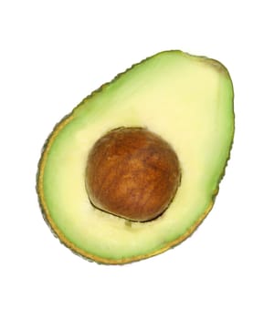 Slice of avocado. Isolated on a white background.