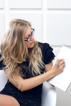 Portrait of the business woman with a represent folder.