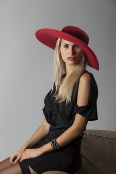 beautiful woman with a hat