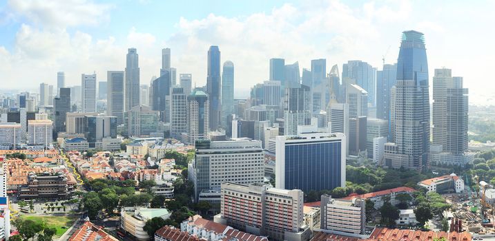 Birds-eye view of sunny Singapore