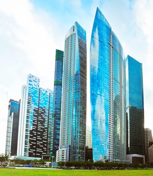 Singapore downtown with modern skyscrapers