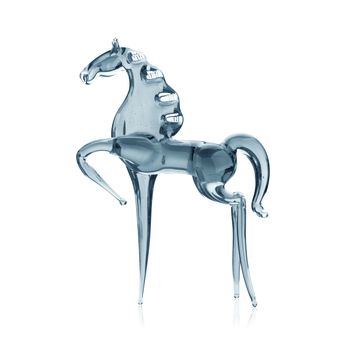 Horse out of the glass,  isolated on white background