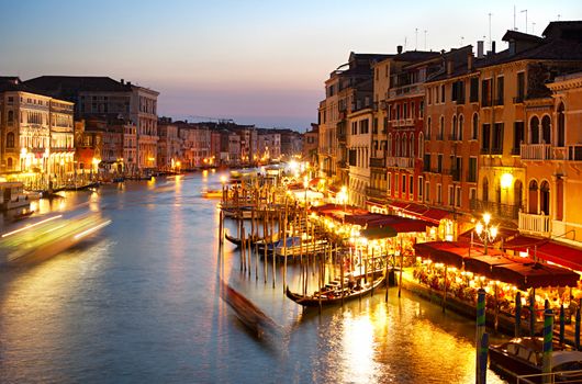 Grand canale in Venice. View from Rialto Bridge